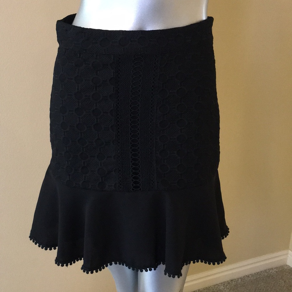 ALLISON New York | Solid Black Flounce Skirt